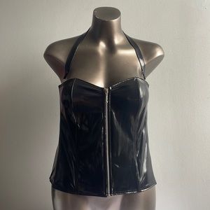 Il Bolero Wet Look Halter Corset XXL